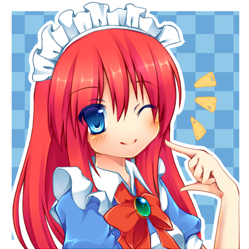 1girl, blue_eyes, kujou_mikuru, long_hair, maid, maid_headdress, redhead, ribbon
