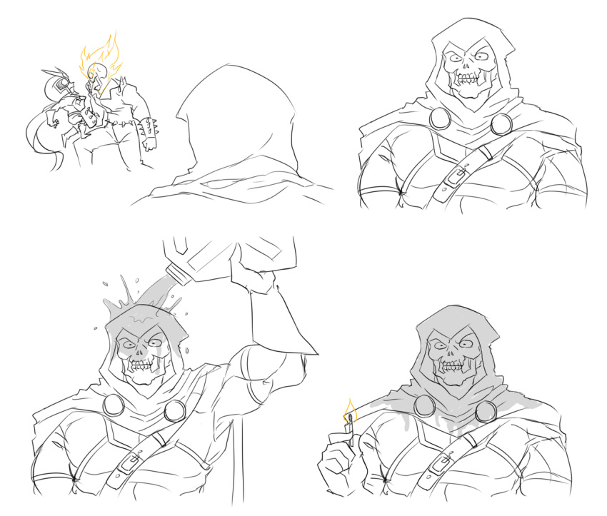 3boys, cape, comic, crossover, flame, flaming_skull, gasoline, ghost_rider
