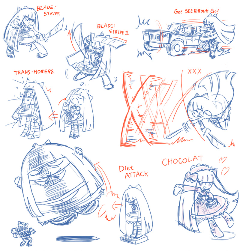 attack, blown_kiss, candy, character_sheet, chuck_(psg), dress, dual_wielding, fat, fighting_stance, filia_(skullgirls), giantess, gothic_lolita, headband, heart, jeep, katana, lolita_fashion, long_hair, mechanization, monochrome, motor_vehicle, panty_&amp;_stocking_with_garterbelt, parody, see-through_(psg), shaded_face, sketch, skullgirls, stocking_(psg), style_parody, sukaponta, sword, transformation, transformers, vehicle, very_long_hair, weapon