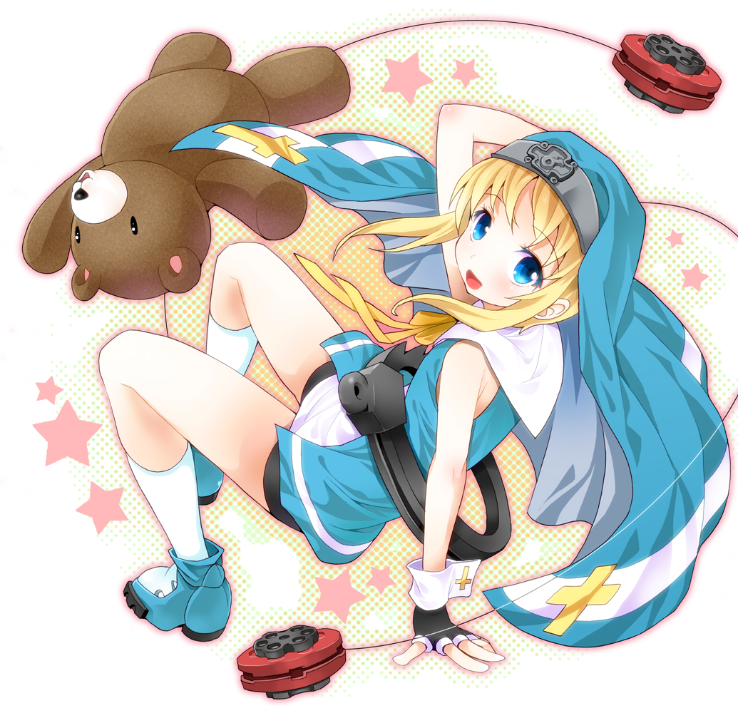 1boy, blond_hair, blue_eyes, bridget_(guilty_gear), guilty_gear, ratryu, roger, solo