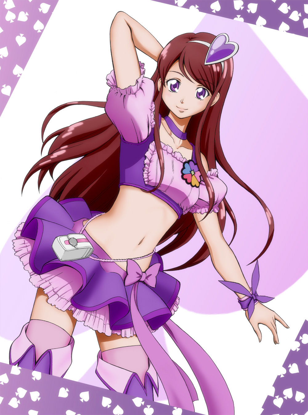 1girl, aikatsu!, brown_hair, choker, cosplay, cure_berry, cure_berry_(cosplay), fresh_precure!