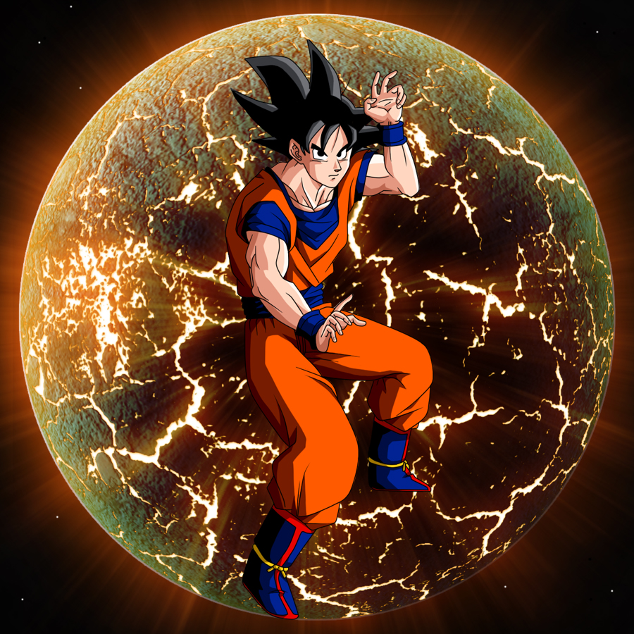 1boy, black_eyes, black_hair, boots, dragon_ball, goku, looking_at_viewer, martial_arts
