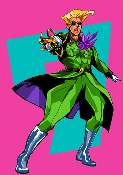 1boy, arm_cannon, blonde_hair, blue_eyes, cyborg, fritz_von_stroheim, jodhpurs, jojo_no_kimyou_na_bouken