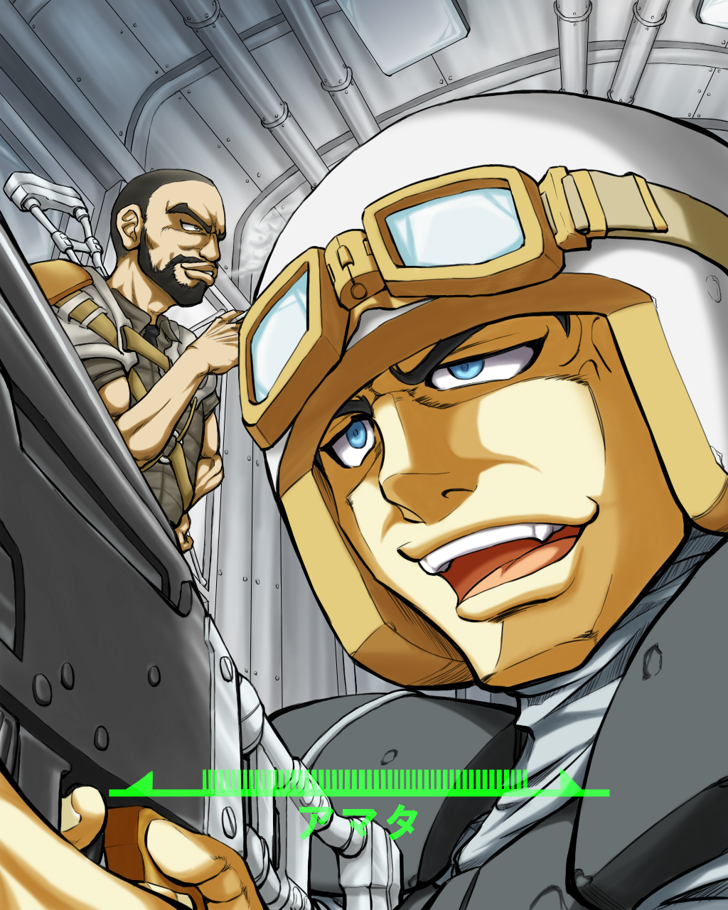 2boys, amata_almodovar, beard, blue_eyes, cigarette, facial_hair, fallout, fallout_3