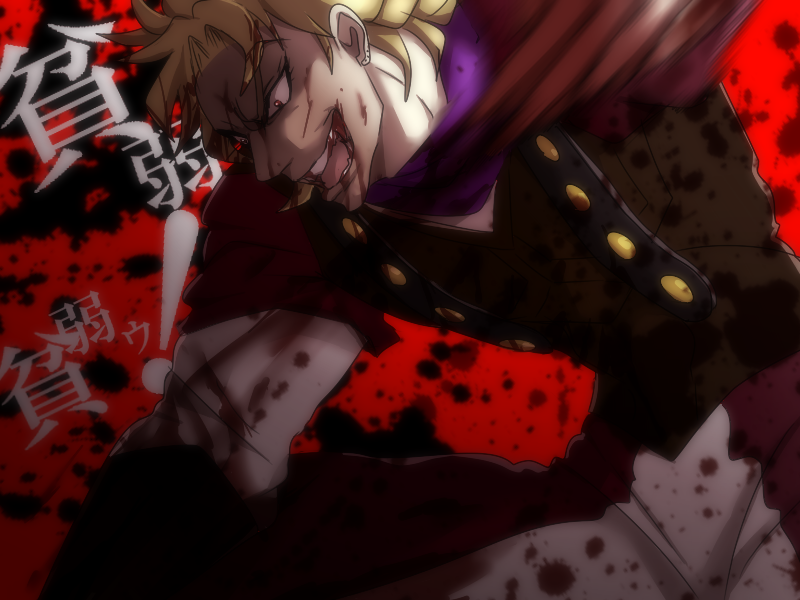 1boy, blonde_hair, blood, dio_brando, jojo_no_kimyou_na_bouken, kamio18, solo