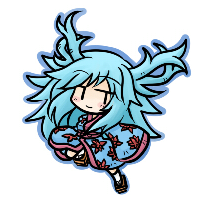 artist_request, chibi, geta, japanese_clothes, kimono, lowres, original, sashiromiya_sasha, touhou, yanagi_(artist), yukata