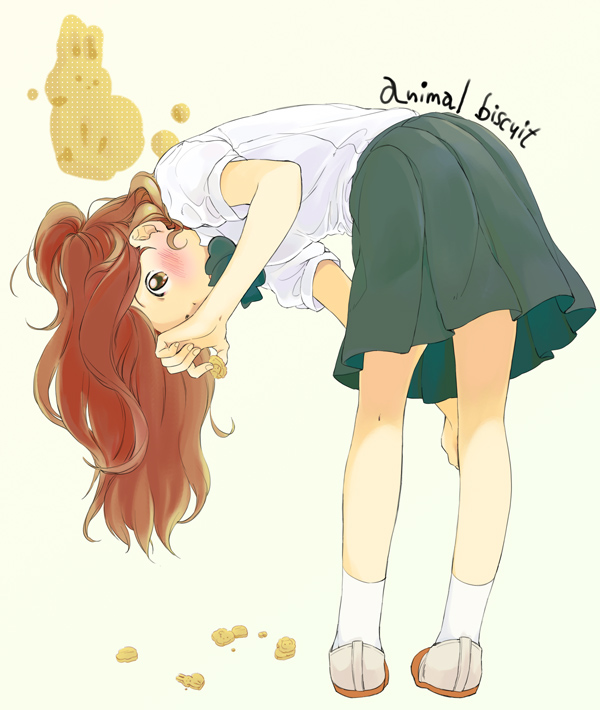 1girl, animal_biscuit, brown_hair, kimi_to_boku, long_hair, mukamo_(inujita), satou_masaki, school_uniform