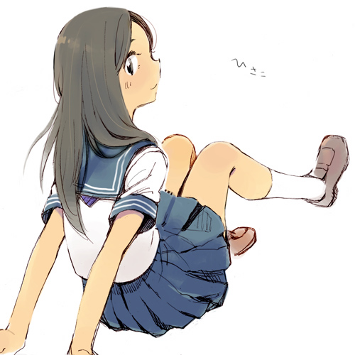 1girl, aida_hisako, black_hair, kimi_to_boku, long_hair, lowres, mukamo_(inujita), school_uniform