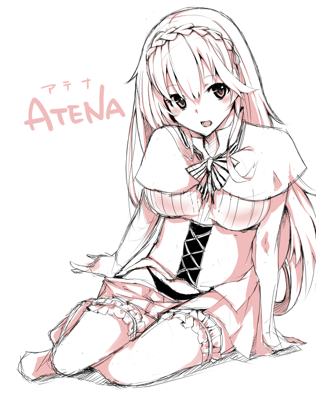 1girl, athena_helios, blush, breasts, character_name, hrk173, long_hair, looking_at_viewer