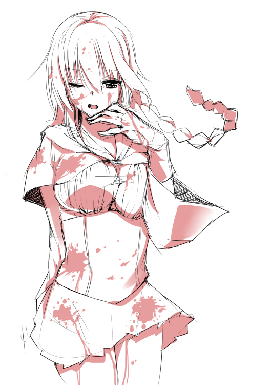1girl, athena_helios, braid, breasts, hrk173, long_hair, open_mouth, original