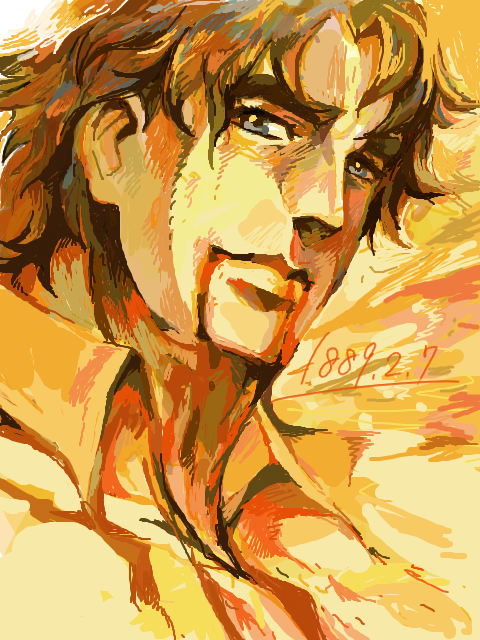 1boy, blue_eyes, dated, jojo_no_kimyou_na_bouken, jonathan_joestar, portrait, solo, yuu_knight3858