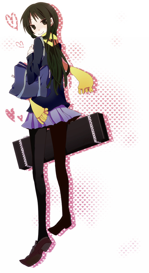 asatsuki_hiko, bad_id, bag, black_hair, heart, k-on!, kosui_(artist), long_hair