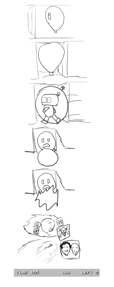 bad_end, badly_drawn, balloon, bomb, bomberman, comic, monochrome, tears
