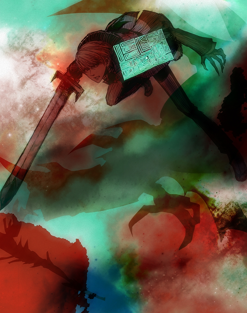 claws, liarsoft, man_with_watch, sekien_no_inganock, sword