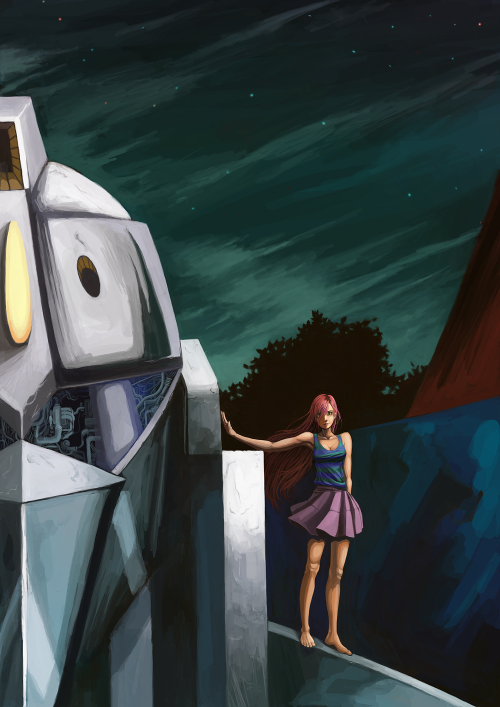 clouds, daichouhen_doraemon, doraemon, doraemon:_nobita_to_tetsujin_heidan, highres, legs, long_hair, mecha
