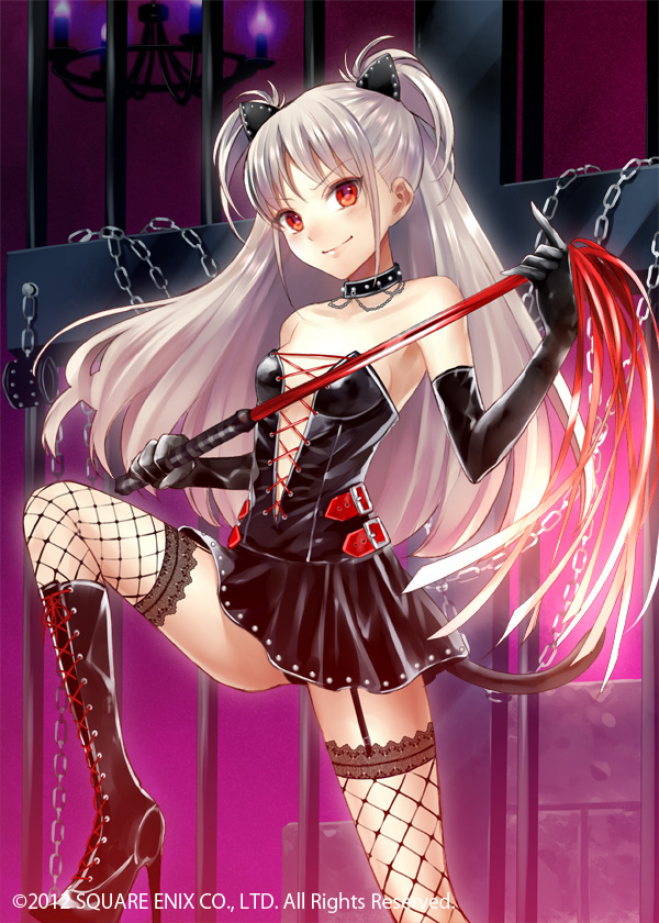 1girl, animal_ears, bare_shoulders, blush, boots, character_request, choker, corset