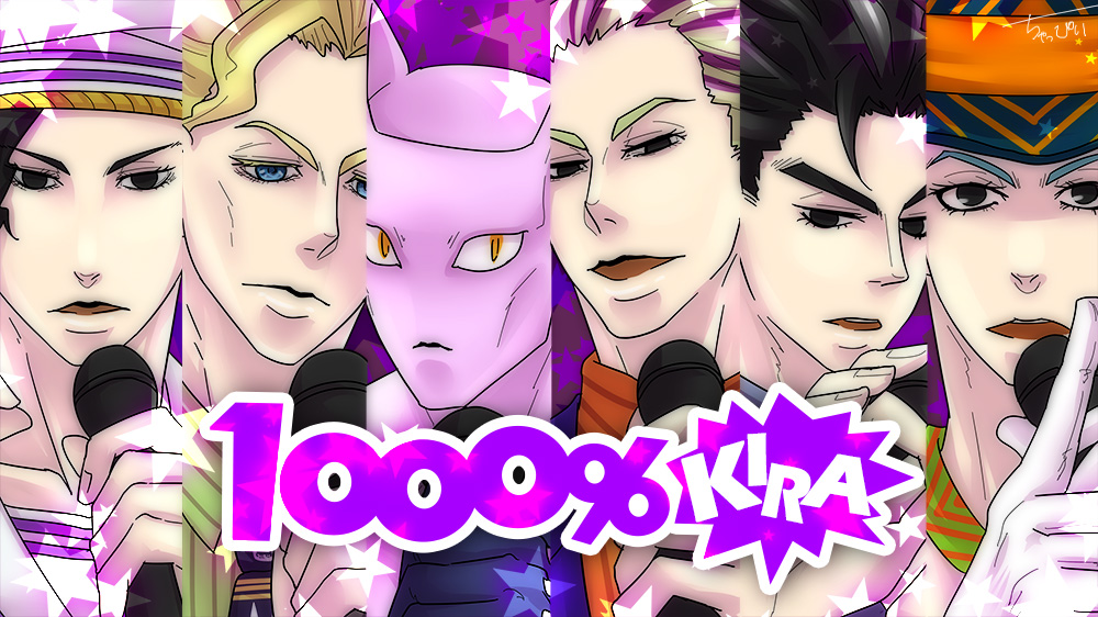 5boys, black_eyes, black_hair, black_hat, blonde_hair, blue_eyes, column_lineup, jojo_no_kimyou_na_bouken