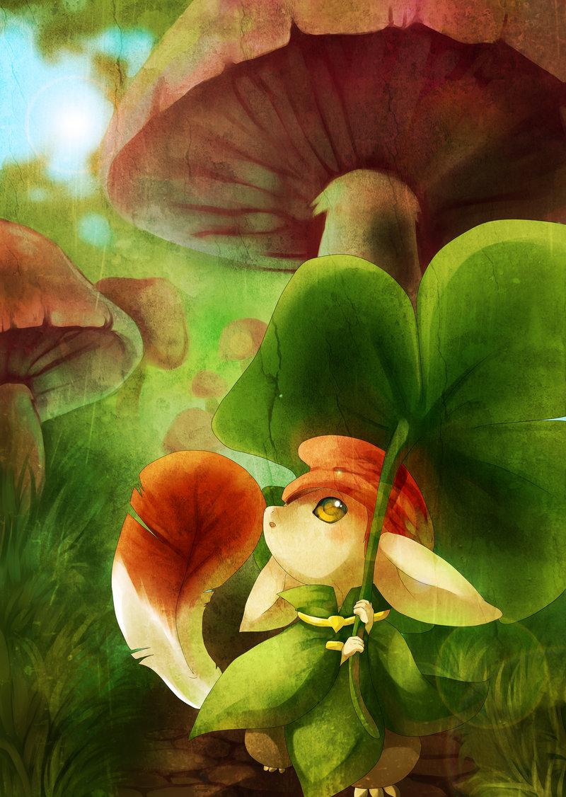 clover, dirt_road, grass, minish, minish_cap, mushroom, poketix, the_legend_of_zelda