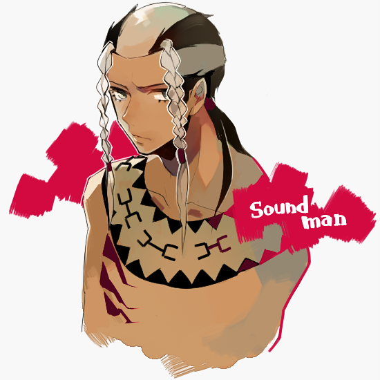 1boy, black_hair, blonde_hair, braid, dark_skin, jojo_no_kimyou_na_bouken, multicolored_hair, native_american
