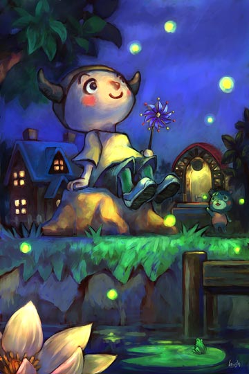 1boy, 1girl, animal_crossing, animal_crossing:_population:_gowing!, bear, bluebear_(animal_crossing), doubutsu_no_mori, doubutsu_no_mori_(game)