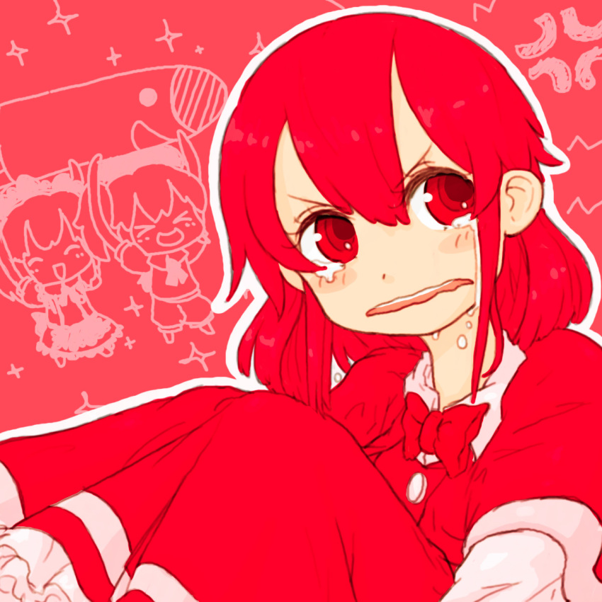 kitashirakawa_chiyuri, mimi-chan, okazaki_yumemi, red_eyes, red_hair, redhead, ruukoto, short_hair, suiyou_taruta, tears, touhou, touhou_(pc-98)
