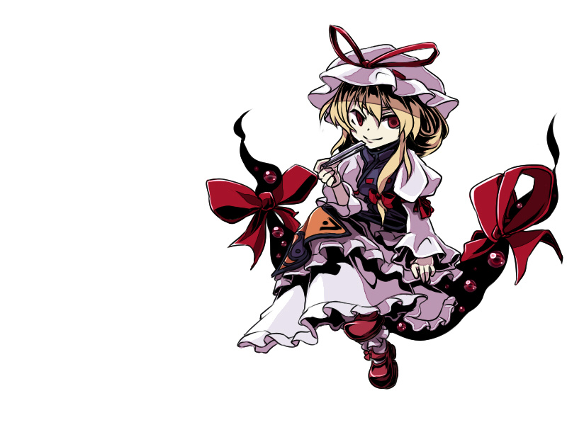 1girl, blonde_hair, gap, long_hair, looking_at_viewer, red_eyes, simple_background, smile