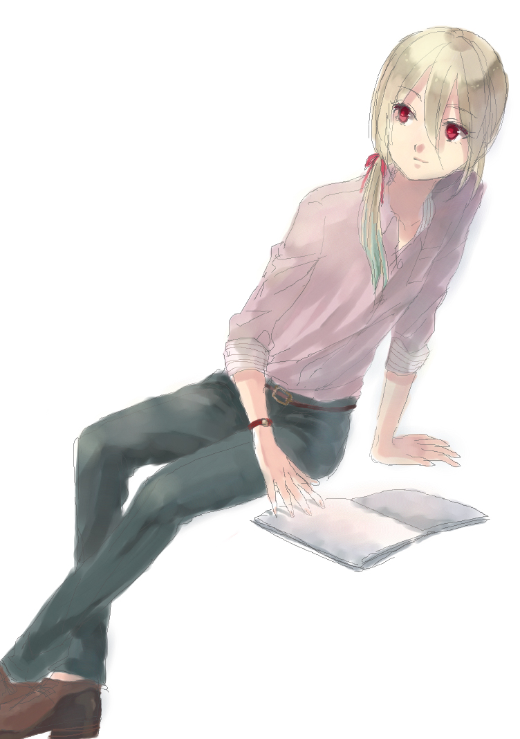 1boy, adult, afuro_terumi, blonde_hair, blue_hair, inazuma_eleven_(series), inazuma_eleven_go, long_hair