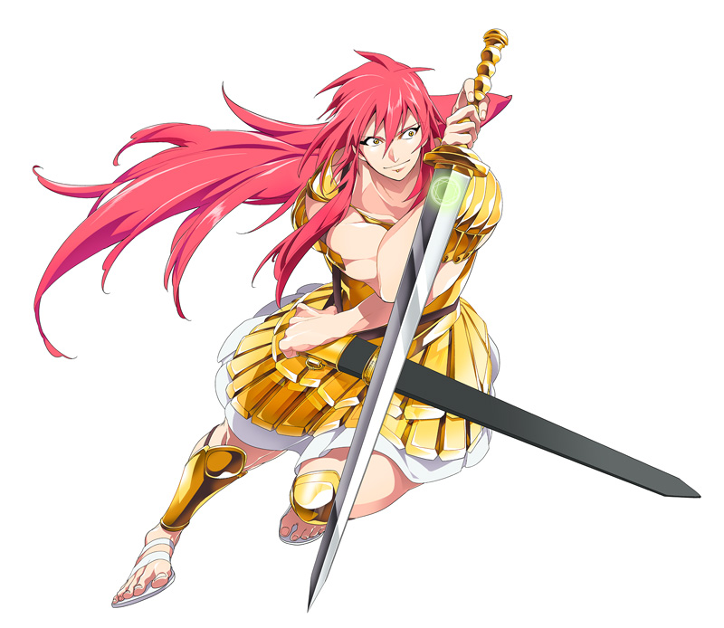 1boy, dalc_rose, long_hair, magi_the_labyrinth_of_magic, mu_alexius, redhead, sword, weapon