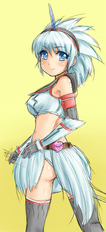 1girl, blue_eyes, blue_hair, blush, breasts, irudana, kirin_(armor), long_hair