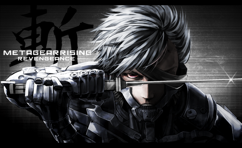 1boy, cyborg, eyepatch, fley3black, katana, metal_gear_rising:_revengeance, raiden, red_eyes