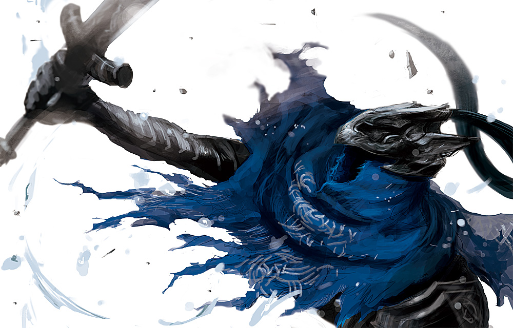 armor, artorias_the_abysswalker, cape, dark_souls, gauntlets, helmet, knight, nukotama, solo, sword, weapon