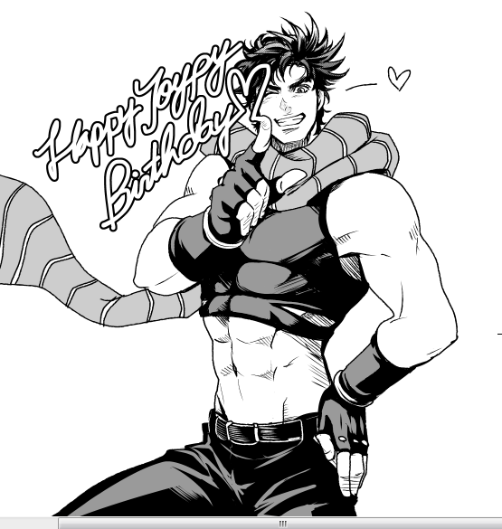 1boy, crop_top, jojo_no_kimyou_na_bouken, joseph_joestar_(young), midriff, monochrome, mrlee, pointing