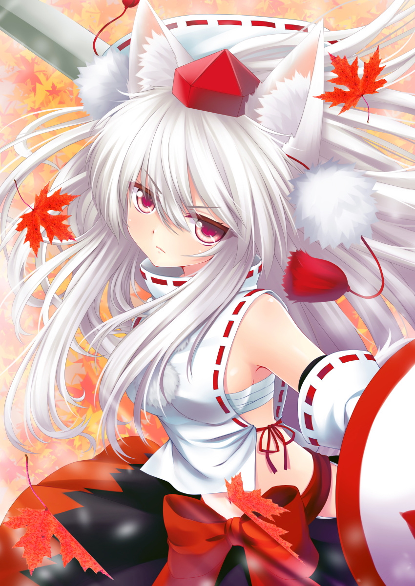 1girl, absurdres, alternate_hair_length, alternate_hairstyle, animal_ears, blush, breasts, detached_sleeves