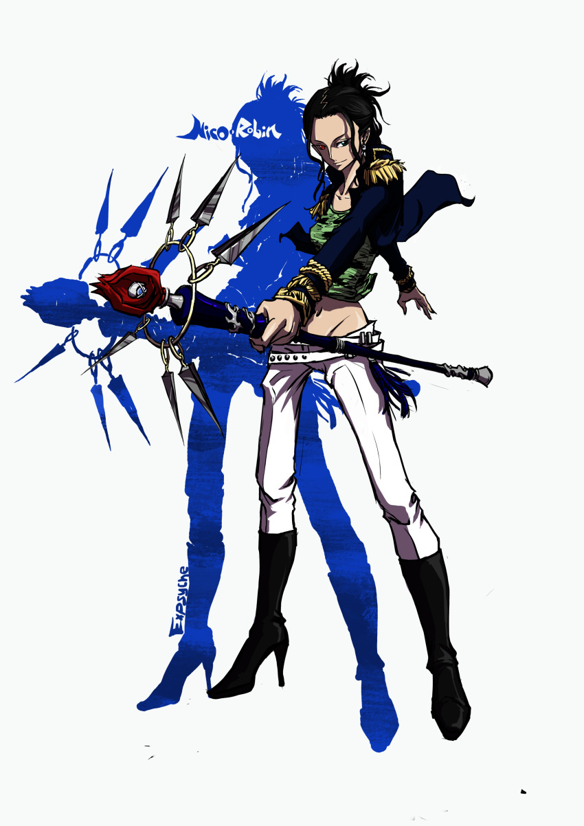 18750931225_(expsyche), 1girl, absurdres, artist_name, belt, black_hair, boots, character_name