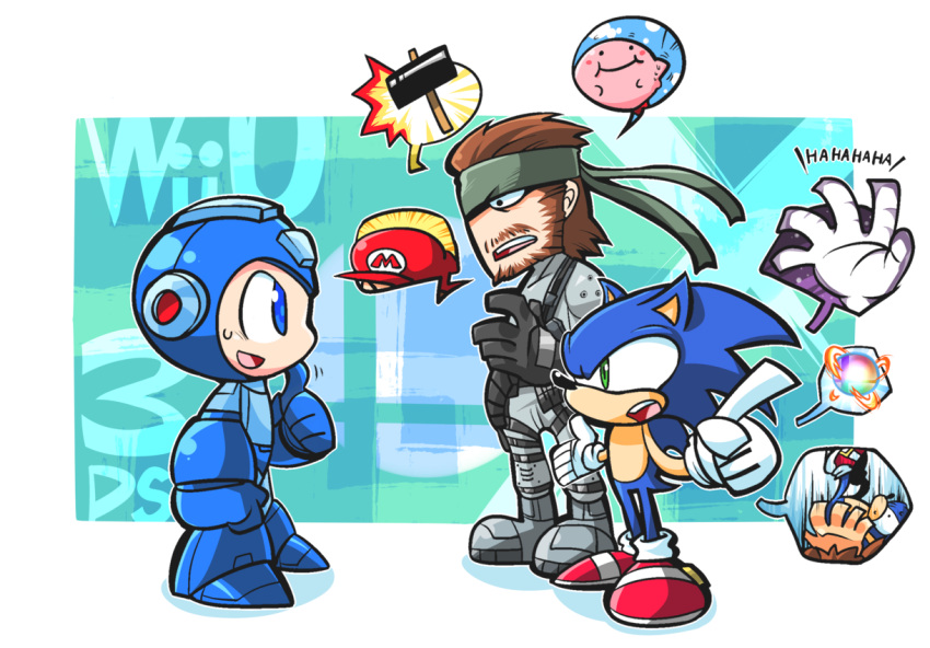 armor, blue_eyes, brown_hair, donkey_kong, ganguri, gloves, green_eyes, hammer