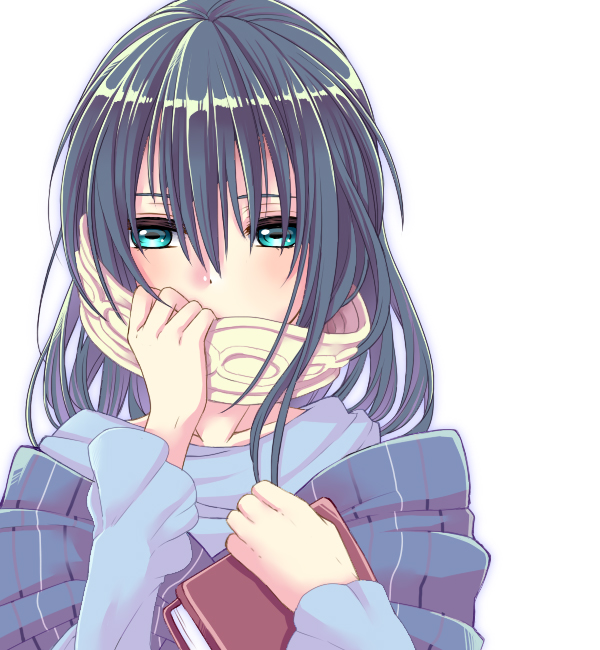1girl, black_hair, blush, book, collarbone, green_eyes, hairband, idolmaster