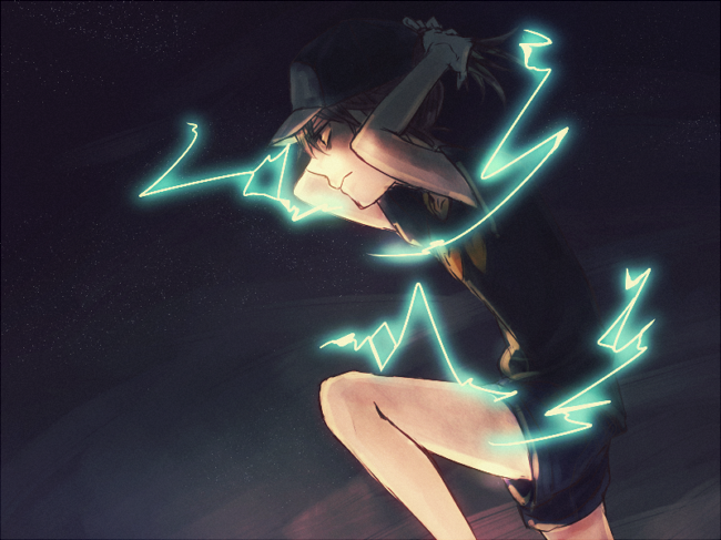 alternate_hairstyle, baseball_cap, brown_hair, casual, electricity, hat, misaka_mikoto, ponytail