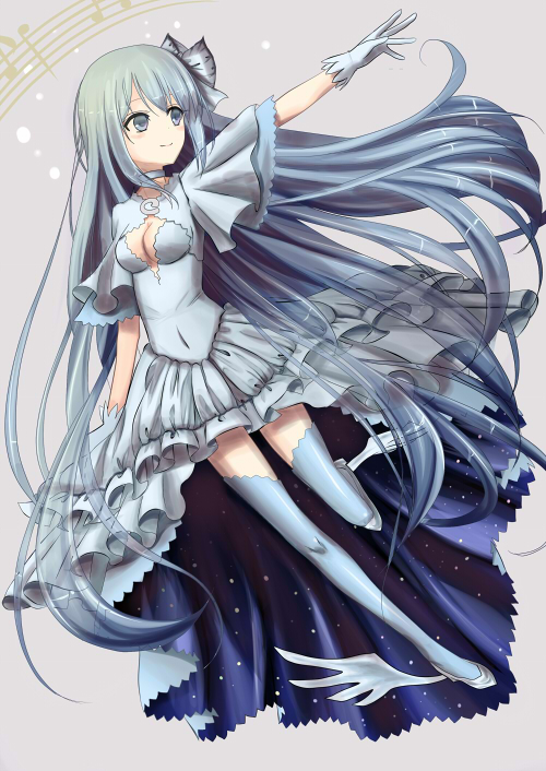 1girl, alternate_hair_length, alternate_hairstyle, ankle_wings, bibieko, blue_eyes, blue_hair, blush