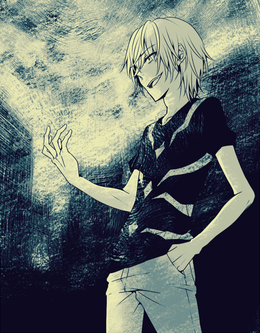 accelerator, hand_in_pocket, monochrome, reimei_(1988), to_aru_kagaku_no_railgun, to_aru_majutsu_no_index