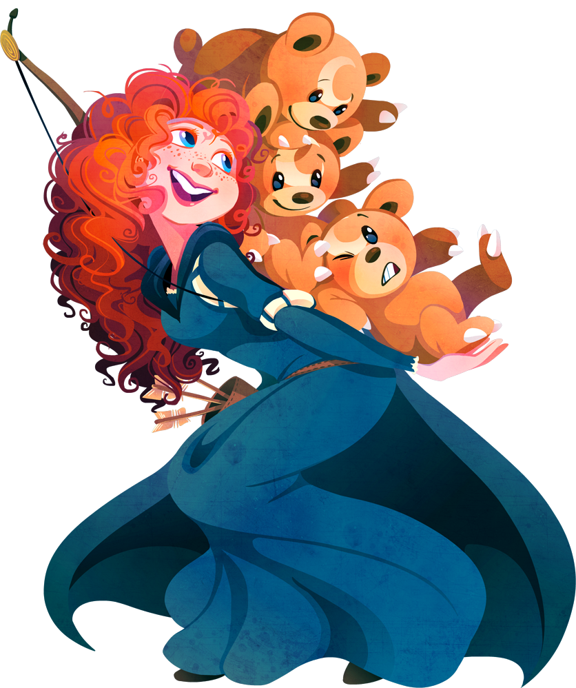 1girl, arrow, belt, blue_eyes, bow_(weapon), brave_(pixar), cape, carrying