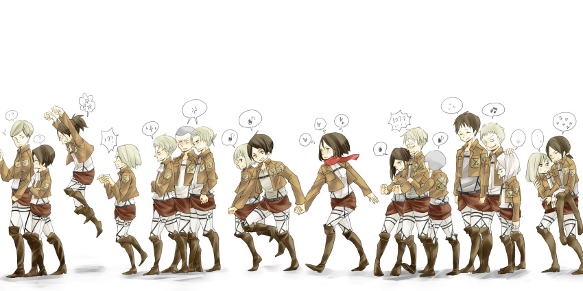 6+boys, 6+girls, absurdres, annie_leonhardt, armin_arlert, auruo_bossard, belt, bertholt_fubar