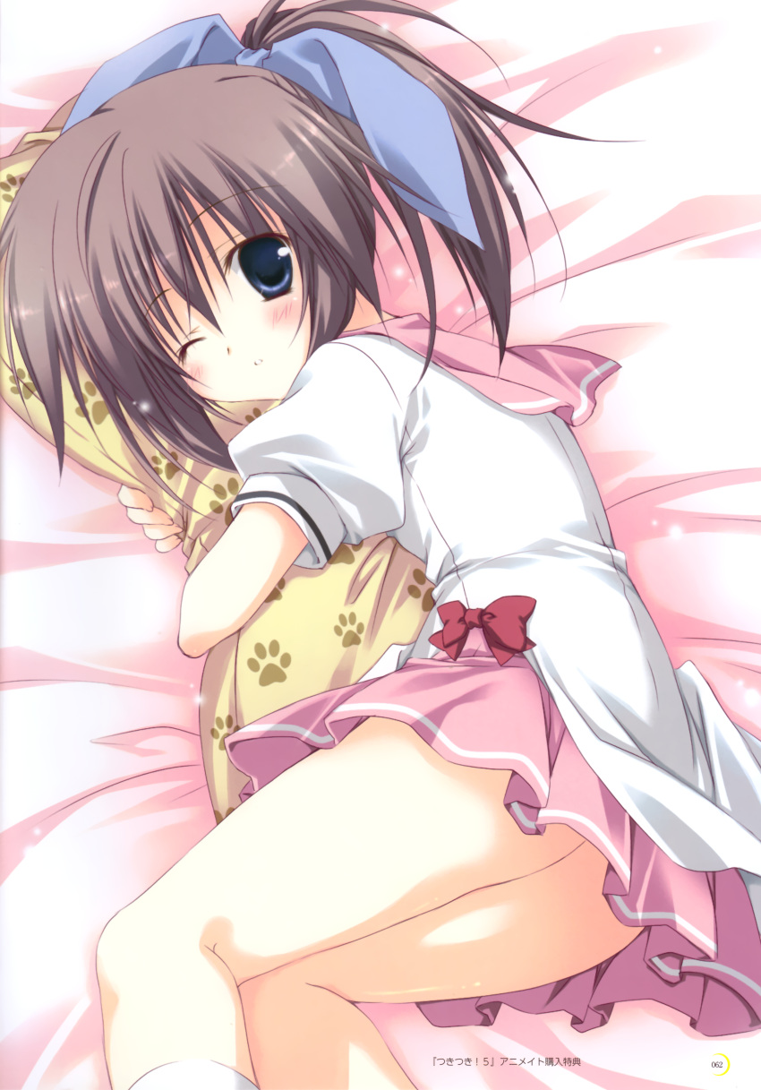 1girl, ;o, absurdres, blue_eyes, brown_hair, highres, korie_riko, nanjou_nazuna