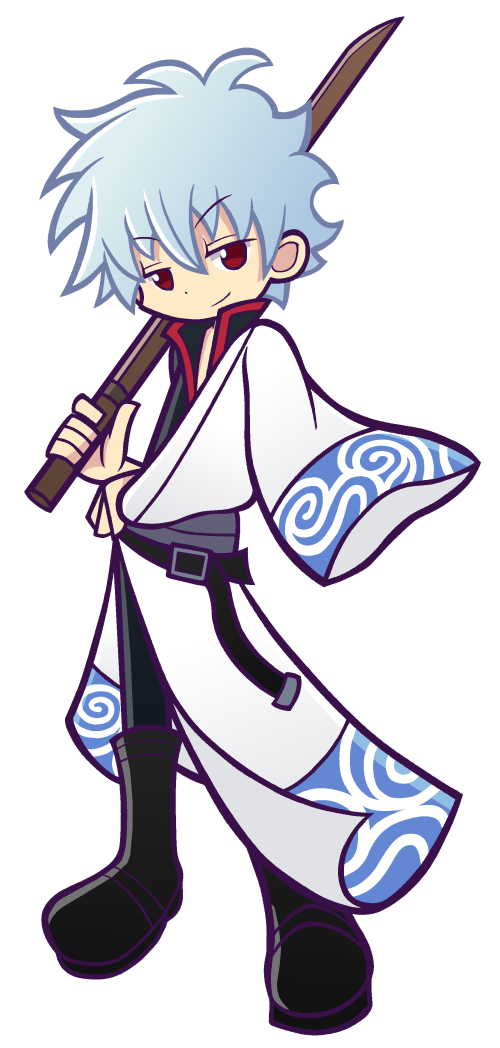 1boy, albino, boots, gintama, grey_hair, male, messy_hair, mzkn002