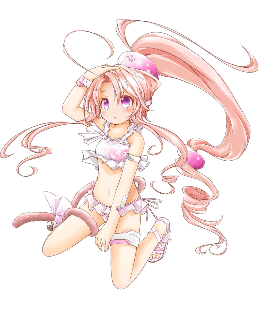 1girl, akino_coto, bell, highres, jingle_bell, long_hair, mecha_shoujo_taisen_z, pink_eyes