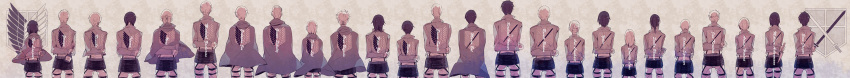 absurdres, armin_arlert, attack, eren_jaeger, highres, long_image, mikasa_ackerman, on