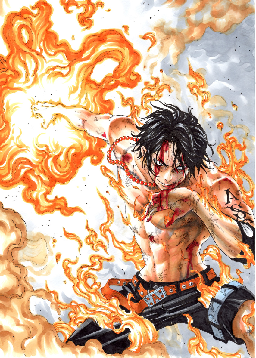 absurdres, highres, marlboro_(artist), one_piece, portgas_d_ace
