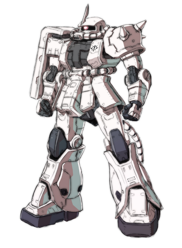 gundam, gundam_msv, kuramochi_kyouryuu, mecha, no_humans, science_fiction, shield, simple_background