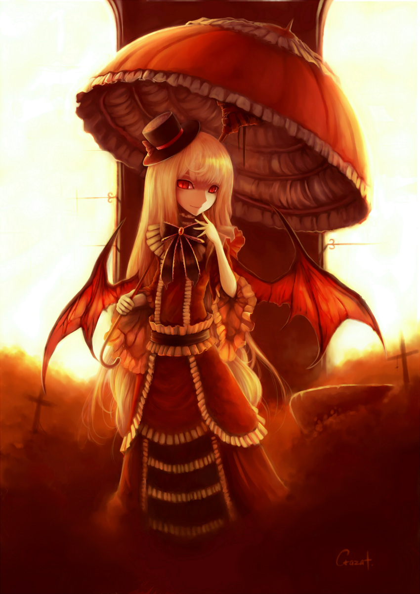1girl, absurdres, bow, brooch, choker, crazat, gothic_lolita, hat