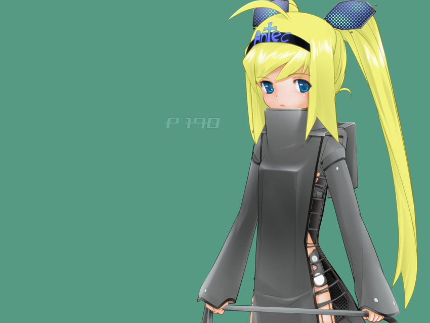 antec, antec_p190, artist_request, blonde_hair, blue_eyes, long_hair, personification, wallpaper