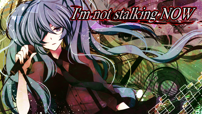 1girl, blue_eyes, blue_hair, hair_over_one_eye, hatsune_miku, long_hair, manabu, microphone